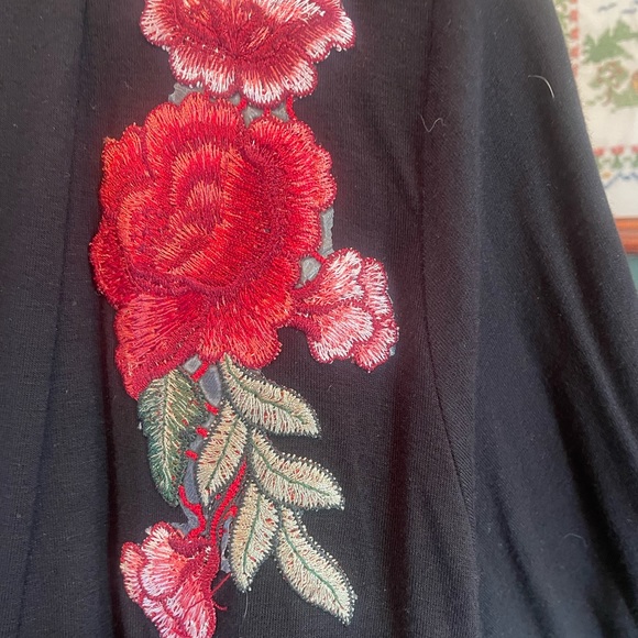 Draped Black Cardigan Duster - Picture 2 of 3